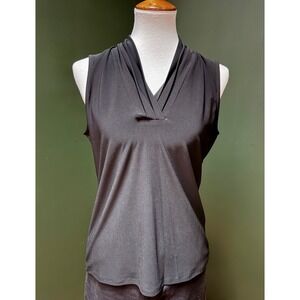 NWT Anne Klein Black Sleeveless Blouse Women's Size M